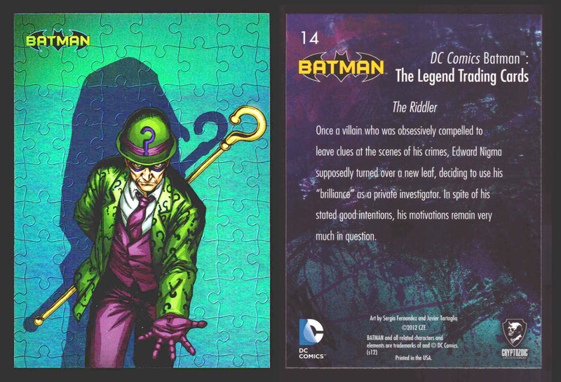 DC Comics Batman The Legend Parallel HoloFoil Base Trading Card Singles #1-63 14 The Riddler - TvMovieCards.com