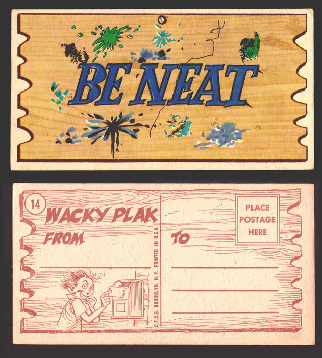 Wacky Plaks 1959 Topps Vintage Trading Cards You Pick Singles #1-88 #	 14   Be neat  - TvMovieCards.com