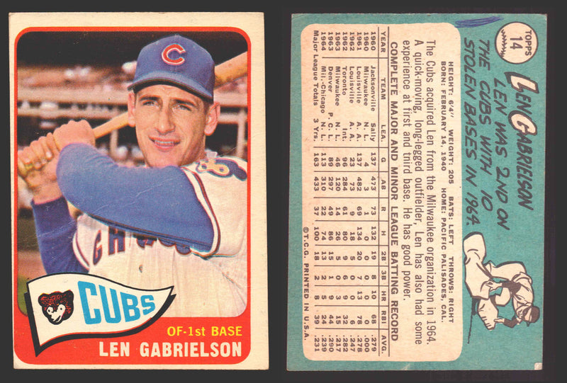 1965 Topps Baseball Trading Card You Pick Singles #1-#99 VG/EX   - TvMovieCards.com