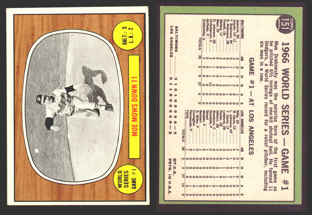 1967 Topps Baseball Trading Card You Pick Singles #100-#199 VG/EX #	151 World Series Game 1 - Moe Mows Down 11  - TvMovieCards.com
