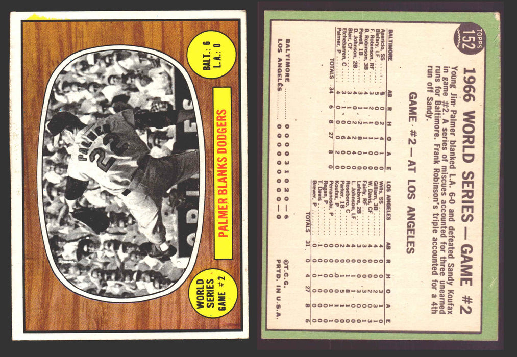 1967 Topps Baseball Trading Card You Pick Singles #100-#199 VG/EX #	152 World Series Game 2 - Palmer Blanks Dodgers  - TvMovieCards.com