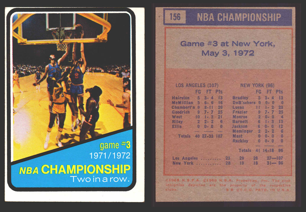 1971-72 Topps Basketball Trading Card You Pick Singles #1-#253 VG/EX #	156 NBA Championship Game 3 - Knicks vs. Lakers  - TvMovieCards.com