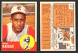 1963 Topps Baseball Trading Card You Pick Singles #100-#199 VG/EX #	157 Diego Segui - Kansas City Athletics RC  - TvMovieCards.com