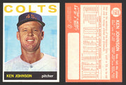 1964 Topps Baseball Trading Card You Pick Singles #100-#199 VG/EX #	158 Ken Johnson - Houston Colt .45's  - TvMovieCards.com