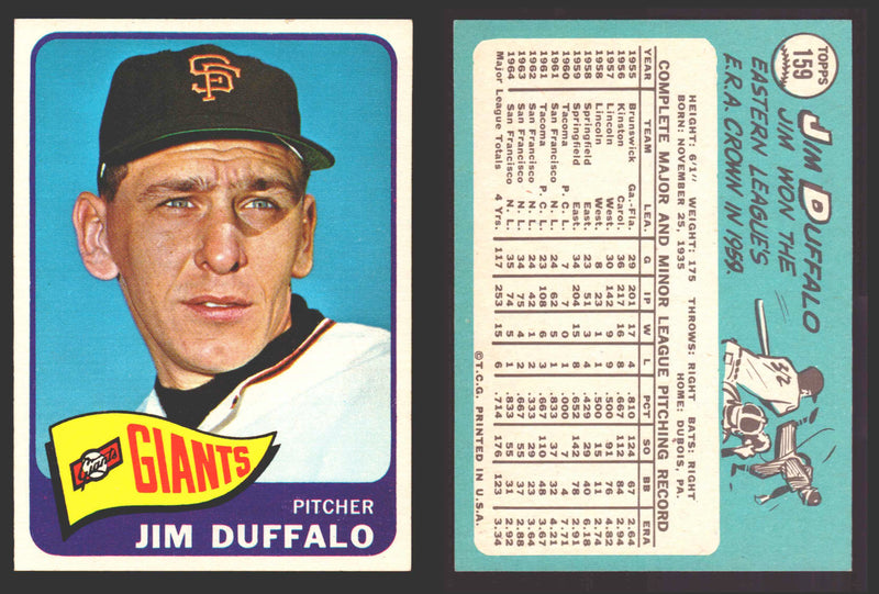 1965 Topps Baseball Trading Card You Pick Singles #100-#199 VG/EX   - TvMovieCards.com