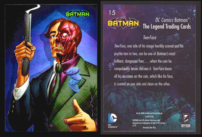 DC Comics Batman The Legend Parallel HoloFoil Base Trading Card Singles #1-63 15 Two-Face - TvMovieCards.com