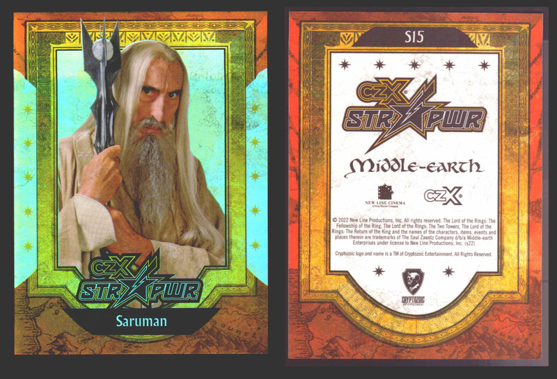 2022 Cryptozoic CZX Middle Earth STR PWR Red S01-S25 Single Cards S15 Saruman - TvMovieCards.com