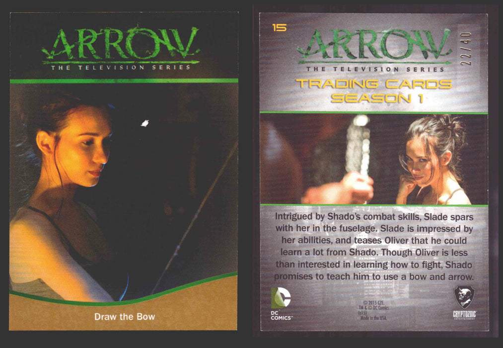Arrow Season 1 Gold Parallel Base Trading Card You Pick Singles #1-95 xx/40 #	  15   Draw the Bow  - TvMovieCards.com