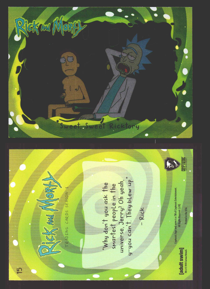 Rick and Morty Season 1 Base Foil Parallel Trading Card You Pick Singles #1-45 #	15  - TvMovieCards.com