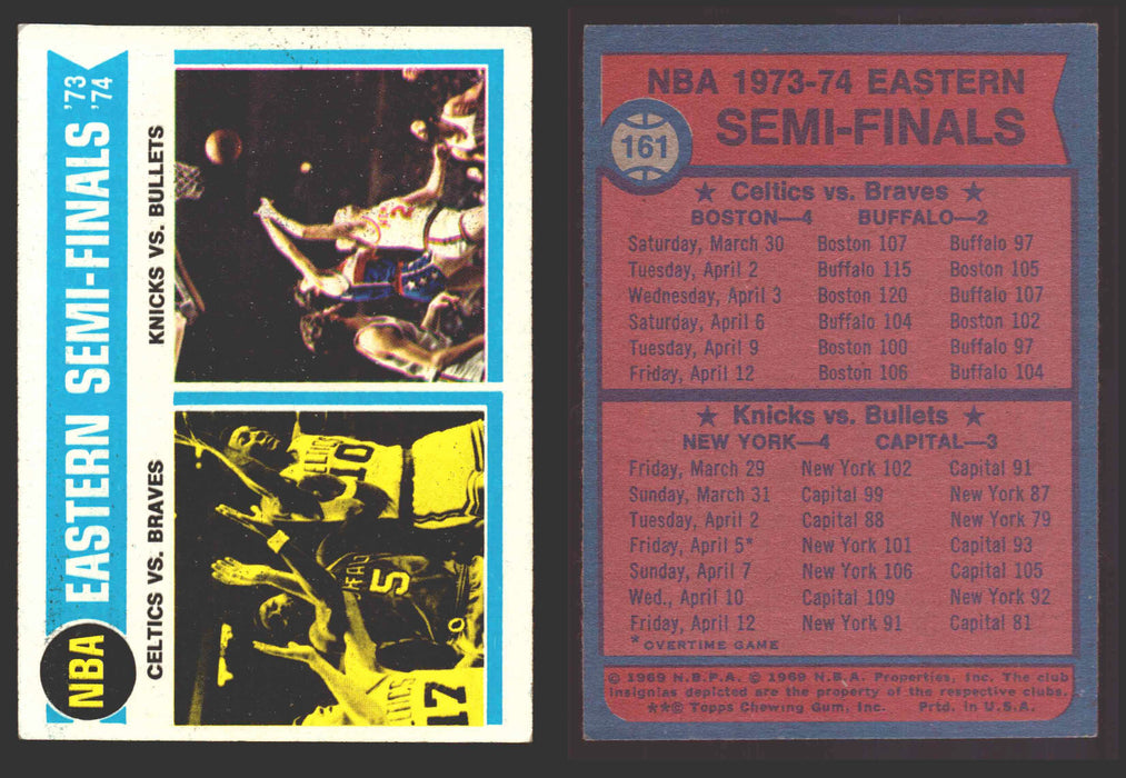 1974-75 Topps Basketball Trading Card You Pick Singles #100-#199 VG/EX #	161 1973-74 NBA Eastern Semi-Finals  - TvMovieCards.com