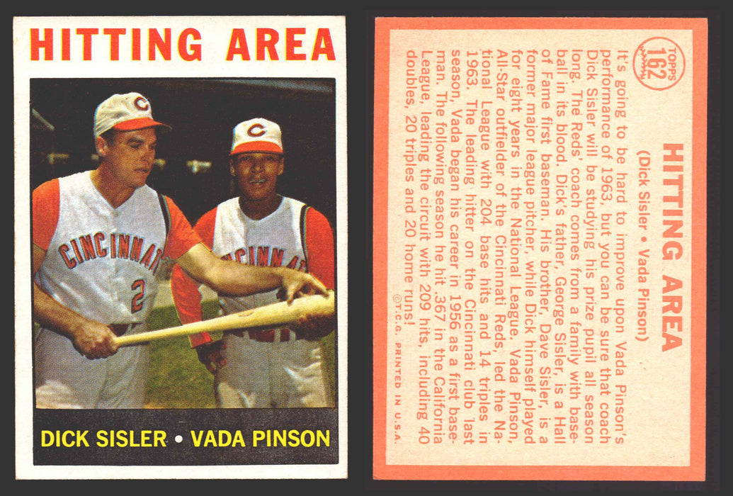 1964 Topps Baseball Trading Card You Pick Singles #100-#199 VG/EX #	162 Hitting Area - Dick Sisler / Vada Pinson  - TvMovieCards.com