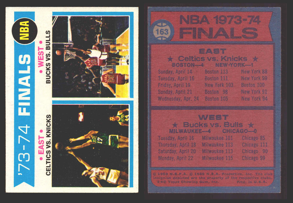 1974-75 Topps Basketball Trading Card You Pick Singles #100-#199 VG/EX #	163 1973-74 NBA Finals  - TvMovieCards.com