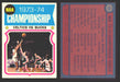 1974-75 Topps Basketball Trading Card You Pick Singles #100-#199 VG/EX #	164 1973-74 NBA Championship - Celtics vs. Bucks  - TvMovieCards.com