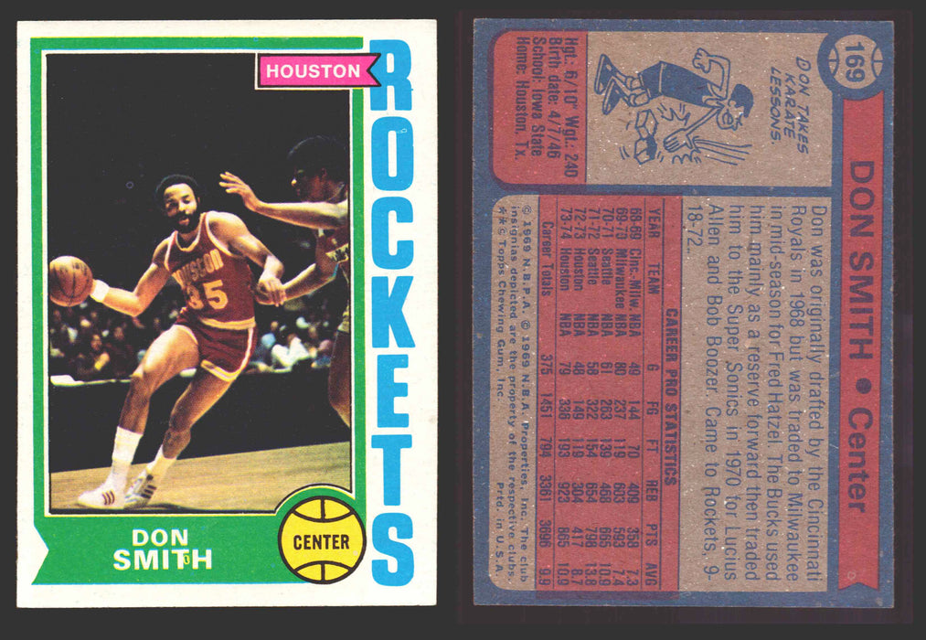 1974-75 Topps Basketball Trading Card You Pick Singles #100-#199 VG/EX #	169 Don Smith - Houston Rockets  - TvMovieCards.com