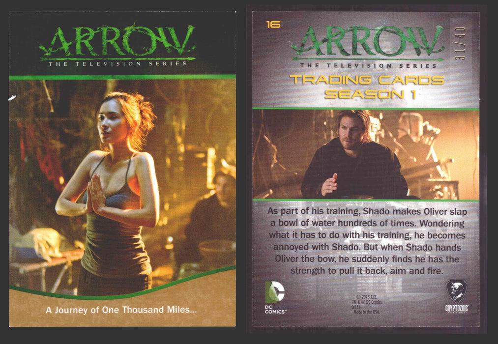 Arrow Season 1 Gold Parallel Base Trading Card You Pick Singles #1-95 xx/40 #	  16   A Journey of One Thousand Miles...  - TvMovieCards.com
