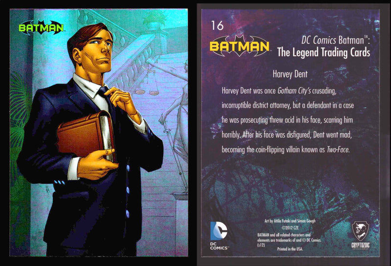 DC Comics Batman The Legend Parallel HoloFoil Base Trading Card Singles #1-63 16 Harvey Dent - TvMovieCards.com