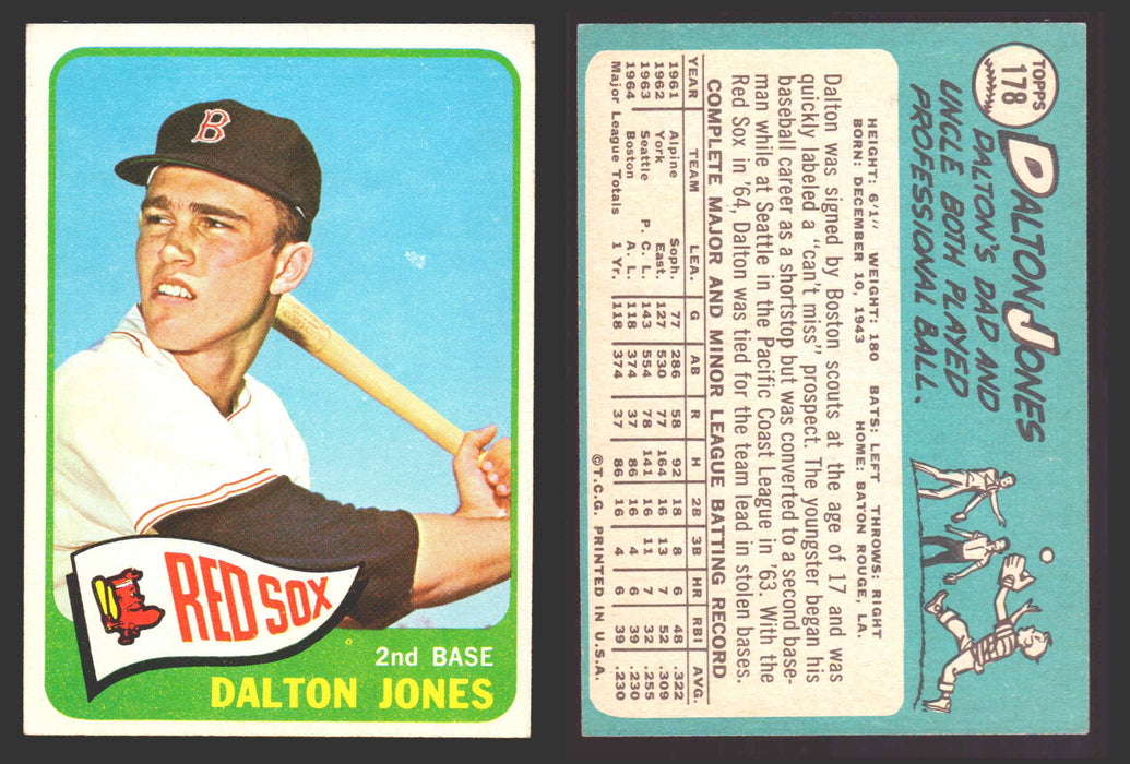 1965 Topps Baseball Trading Card You Pick Singles #100-#199 VG/EX #	178 Dalton Jones - Boston Red Sox  - TvMovieCards.com