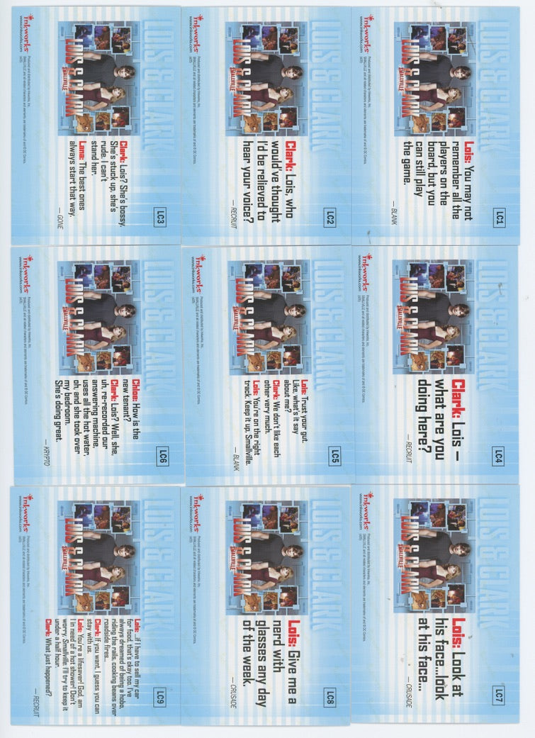 Smallville Season Four Lois & Clark Puzzle Chase Card Set LC1-LC9 Inkworks   - TvMovieCards.com