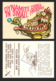 1970 Fiends and Machines Stickers Trading Card You Pick Singles #1-66 Donruss 18	Dynamite Comes In Small Packages  - TvMovieCards.com