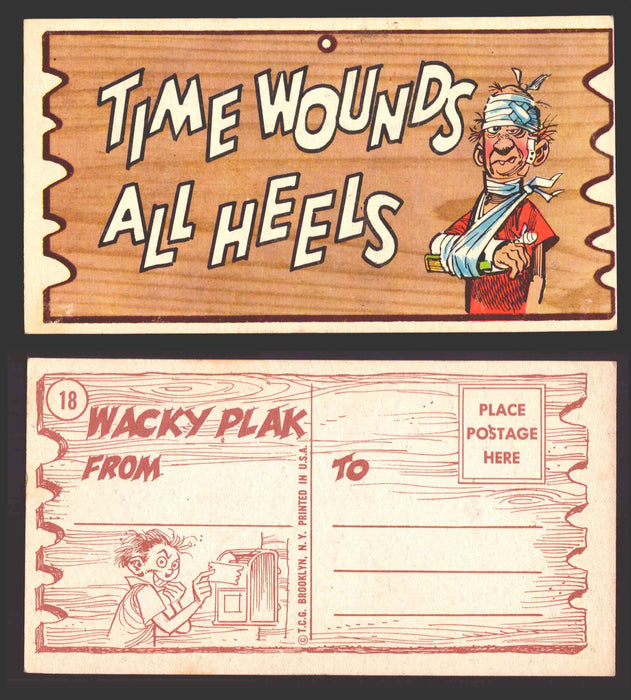 Wacky Plaks 1959 Topps Vintage Trading Cards You Pick Singles #1-88 #	 18   Time wounds all heels  - TvMovieCards.com
