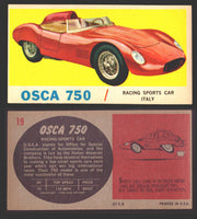 1961 Topps Sports Cars (Gray Back) Vintage Trading Cards #1-#66 You Pick Singles #19   Osca 750  - TvMovieCards.com