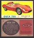 1961 Topps Sports Cars (Gray Back) Vintage Trading Cards #1-#66 You Pick Singles #19   Osca 750  - TvMovieCards.com