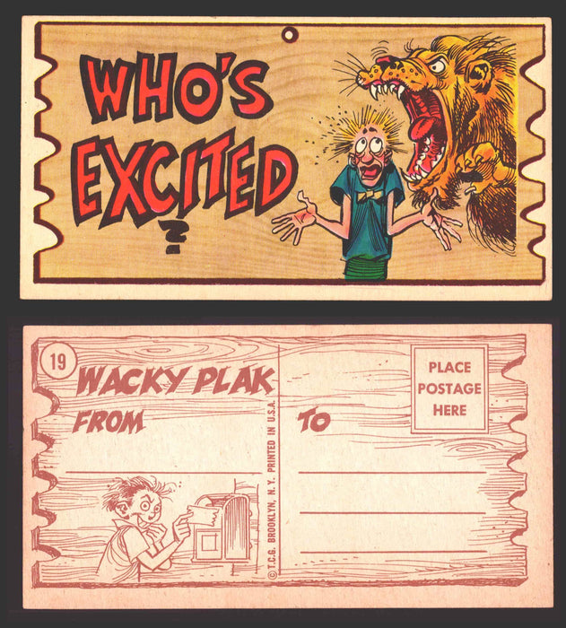 Wacky Plaks 1959 Topps Vintage Trading Cards You Pick Singles #1-88 #	 19   Who's excited?  - TvMovieCards.com