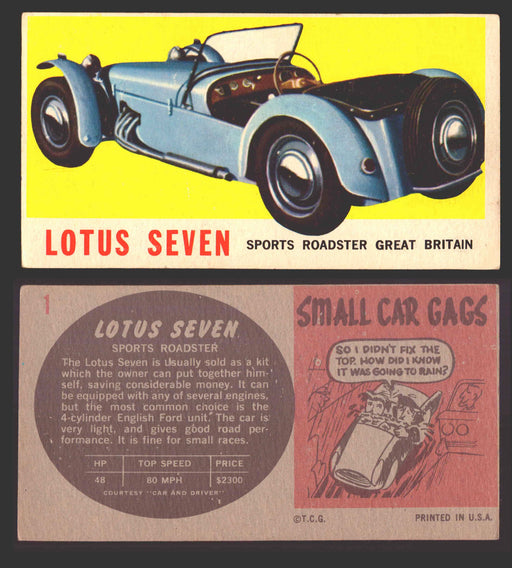 1961 Topps Sports Cars (Gray Back) Vintage Trading Cards #1-#66 You Pick Singles #1 Lotus Seven  - TvMovieCards.com