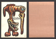 1968 Ugly Name Stickers OPC/Fasson Trading Card You Pick Singles #1-44 Variants #1 Edith - TvMovieCards.com