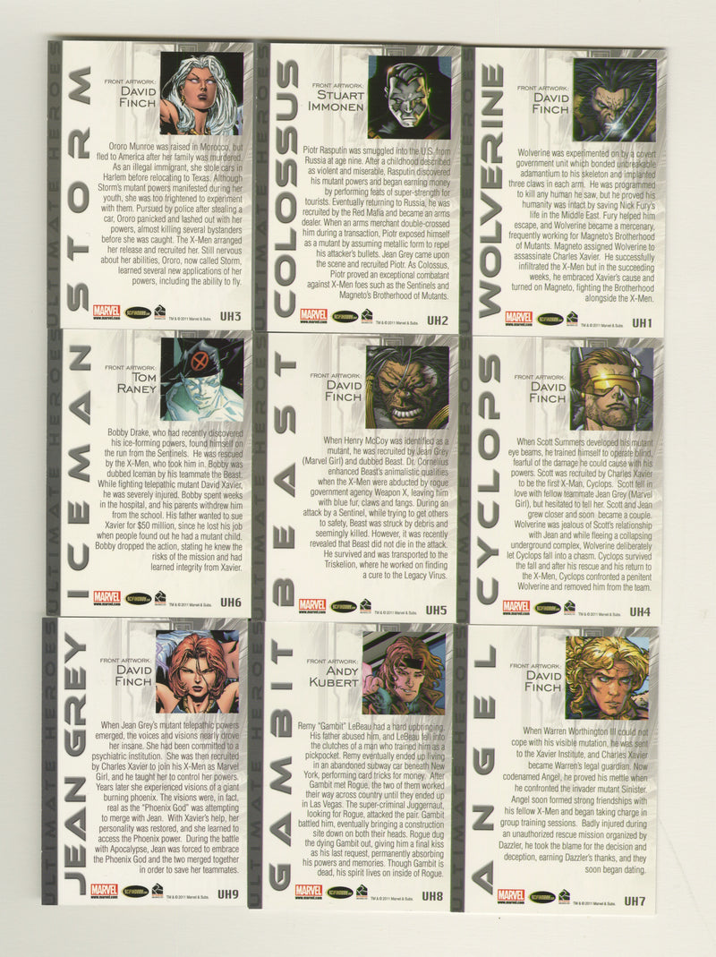 2011 Marvel Universe Ultimate Heroes Chase Card Set UH1 - UH9  (9) Rittenhouse 2011