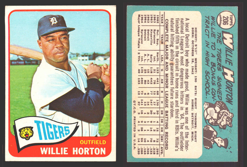 1965 Topps Baseball Trading Card You Pick Singles #200-#299 VG/EX   - TvMovieCards.com