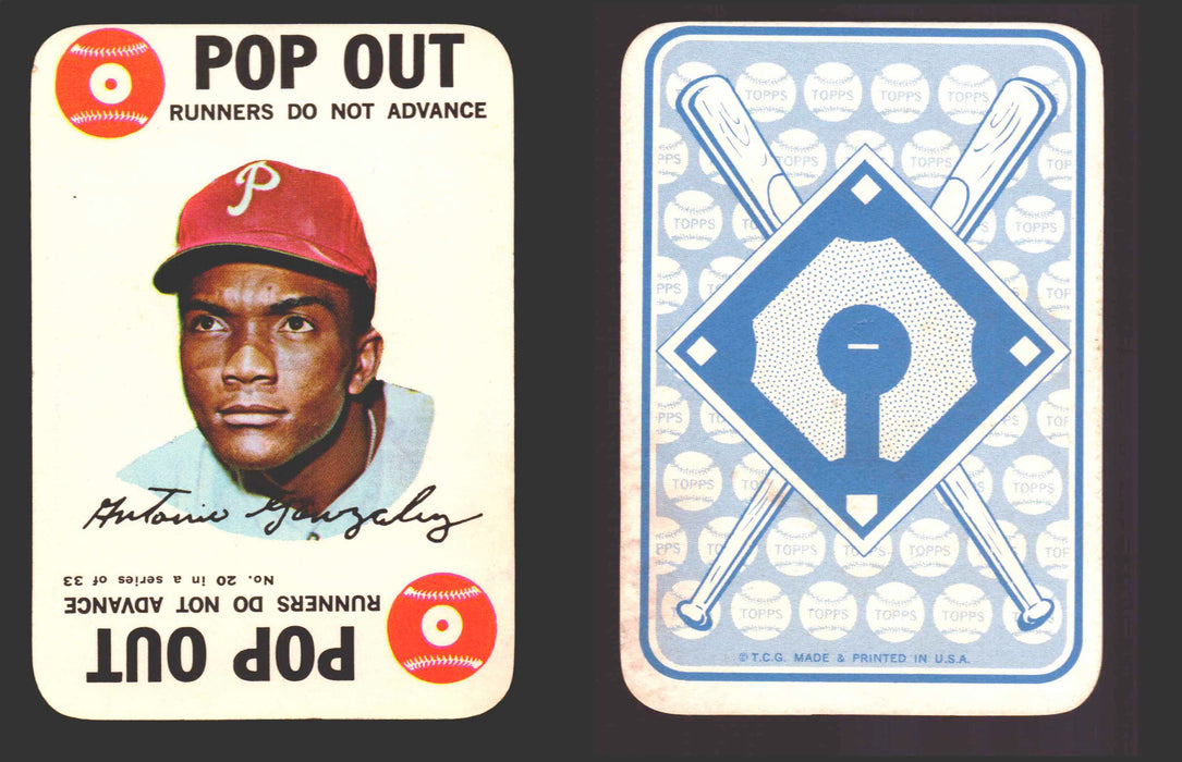 1968 Topps Baseball Game Card You Pick Single Cards #2-33 Mickey Mantle #	20 Tony Gonzalez - Philadelphia Phillies  - TvMovieCards.com