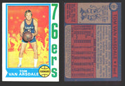 1974-75 Topps Basketball Trading Card You Pick Singles #1-#99 VG/EX #	20 Tom Van Arsdale - Philadelphia 76ers  - TvMovieCards.com