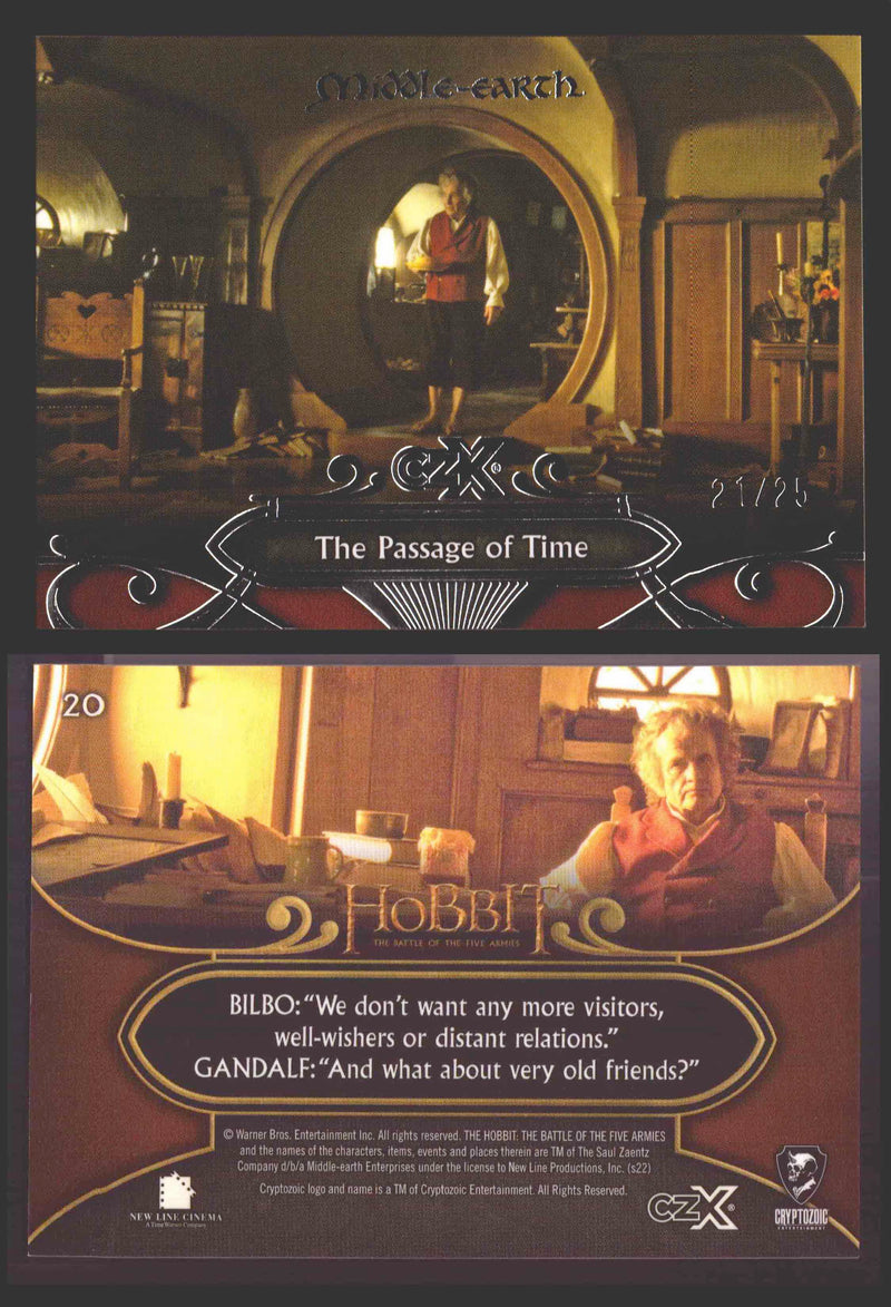 2022 Cryptozoic CZX Middle Earth Silver Parallel Base Card Singles 1-50 #/25 20 The Passage of Time - TvMovieCards.com