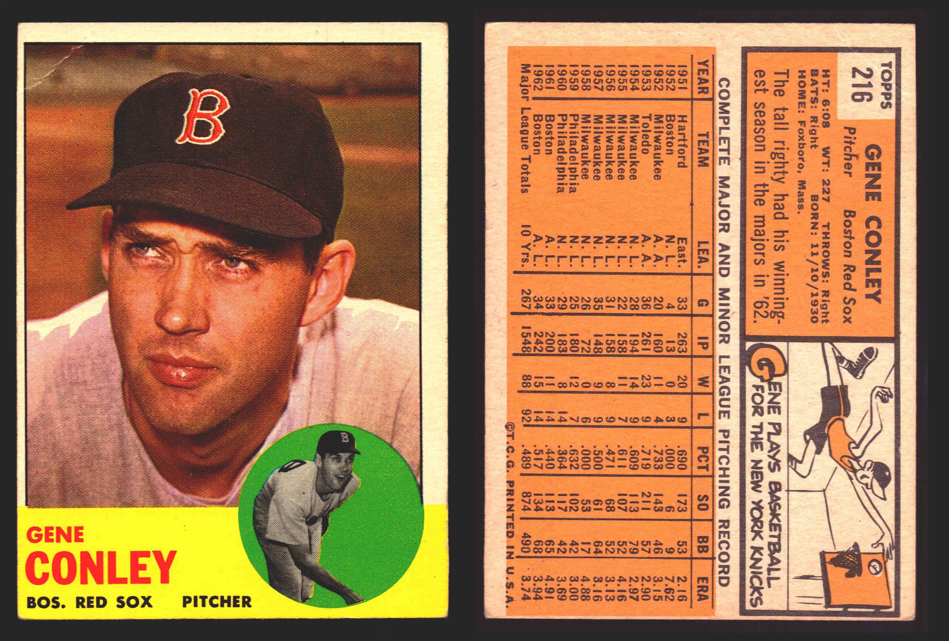 1963 Topps Baseball Trading Card You Pick Singles #200-#299 VG/EX