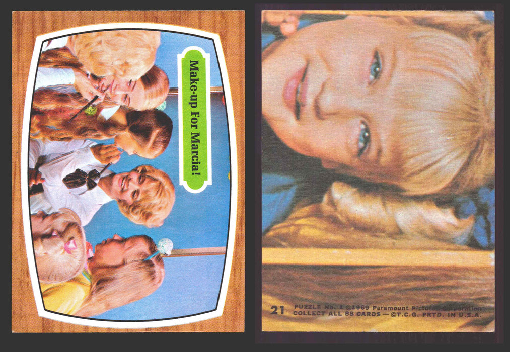 1971 The Brady Bunch Topps Vintage Trading Card You Pick Singles #1-#88 #	21 Make-Up for Marcia  - TvMovieCards.com