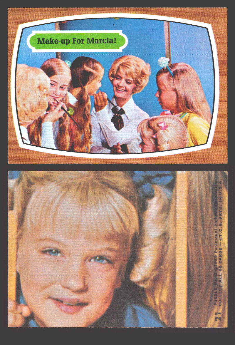 1971 The Brady Bunch Topps Vintage Trading Card You Pick Singles #1-#88 # 21 Make-up For Marcia! - TvMovieCards.com