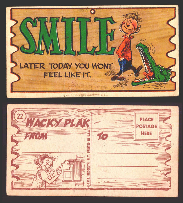 Wacky Plaks 1959 Topps Vintage Trading Cards You Pick Singles #1-88 #	 22   Smile - Later today you won't feel like it  - TvMovieCards.com