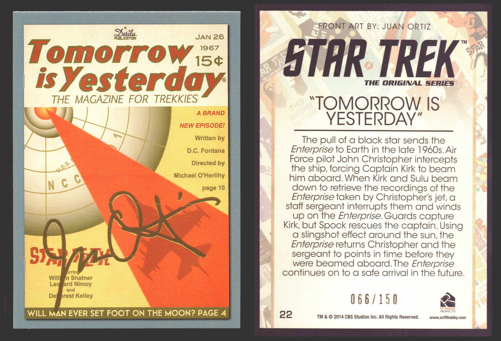 Star Trek Portfolio Prints Juan Ortiz Gold Parallel Trading Cards You Pick 1-80 #	   22   Tomorrow is Yesterday  - TvMovieCards.com