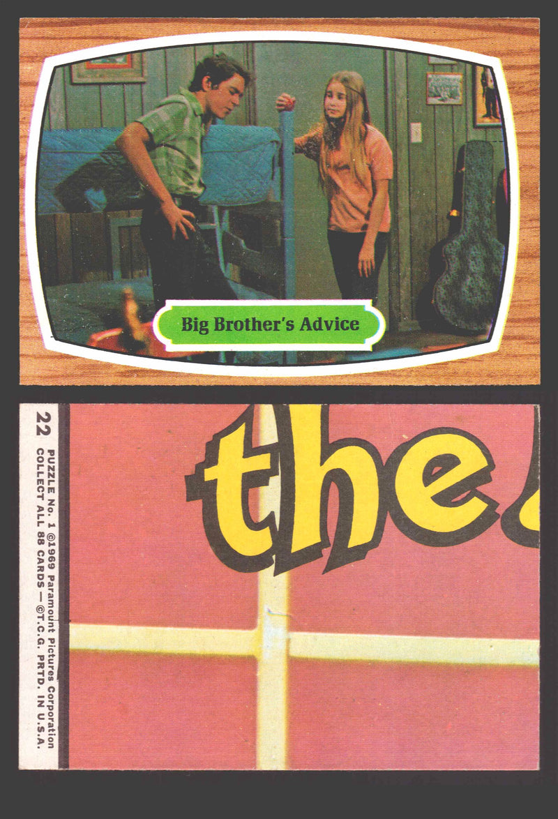 1971 The Brady Bunch Topps Vintage Trading Card You Pick Singles #1-#88 # 22 Big Brother's Advice (gum stain) - TvMovieCards.com