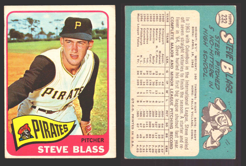 1965 Topps Baseball Trading Card You Pick Singles #200-#299 VG/EX   - TvMovieCards.com