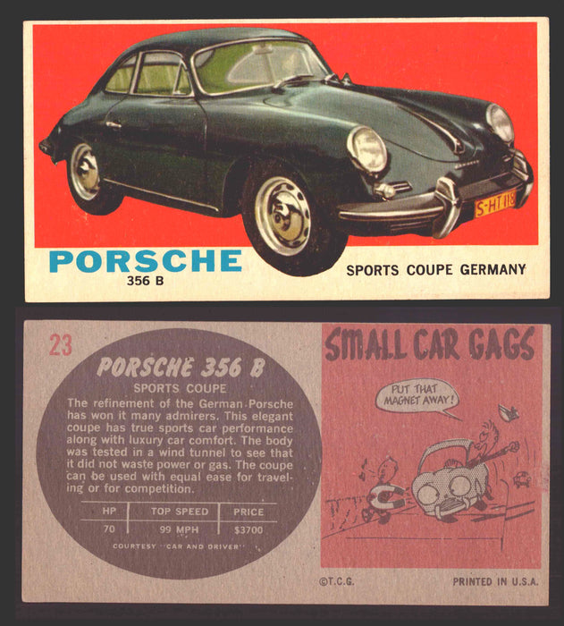 1961 Topps Sports Cars (Gray Back) Vintage Trading Cards #1-#66 You Pick Singles #23   Porsche 356 B  - TvMovieCards.com