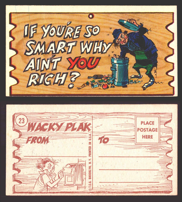 Wacky Plaks 1959 Topps Vintage Trading Cards You Pick Singles #1-88 #	 23   If you're so smart why ain't you rich?  - TvMovieCards.com
