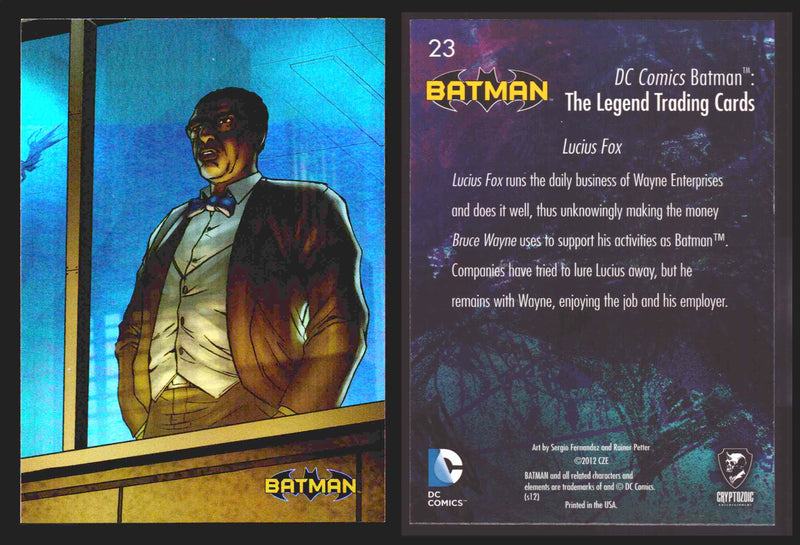DC Comics Batman The Legend Parallel HoloFoil Base Trading Card Singles #1-63 23 Lucius Fox - TvMovieCards.com