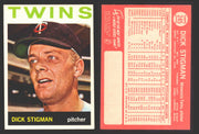1964 Topps Baseball Trading Card You Pick Singles #200-#299 VG/EX #	245 Dick Stigman - Minnesota Twins  - TvMovieCards.com