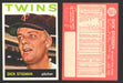 1964 Topps Baseball Trading Card You Pick Singles #200-#299 VG/EX #	245 Dick Stigman - Minnesota Twins  - TvMovieCards.com