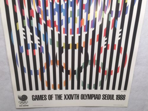 1988 Original Seoul Olympics Yaacov Agam "Message of Peace" Poster South Korea   - TvMovieCards.com