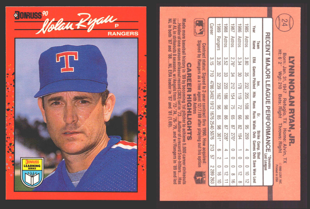 1990 Donruss Baseball Learning Series Trading Card You Pick Singles #1-55 #	24 Nolan Ryan  - TvMovieCards.com