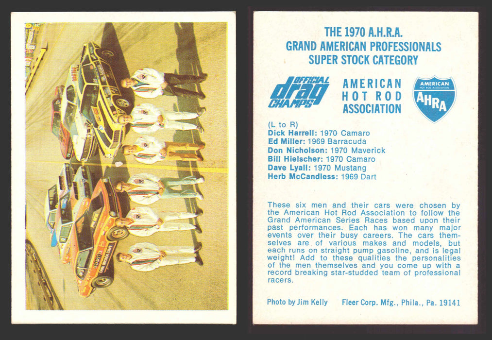 AHRA Official Drag Champs 1971 Fleer Vintage Trading Cards You Pick Singles #1-63 24   The 1970 A.H.R.A. Grand American Professionals   Super Stock Category  - TvMovieCards.com