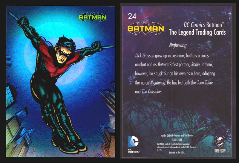DC Comics Batman The Legend Parallel HoloFoil Base Trading Card Singles #1-63 24 Nightwing - TvMovieCards.com